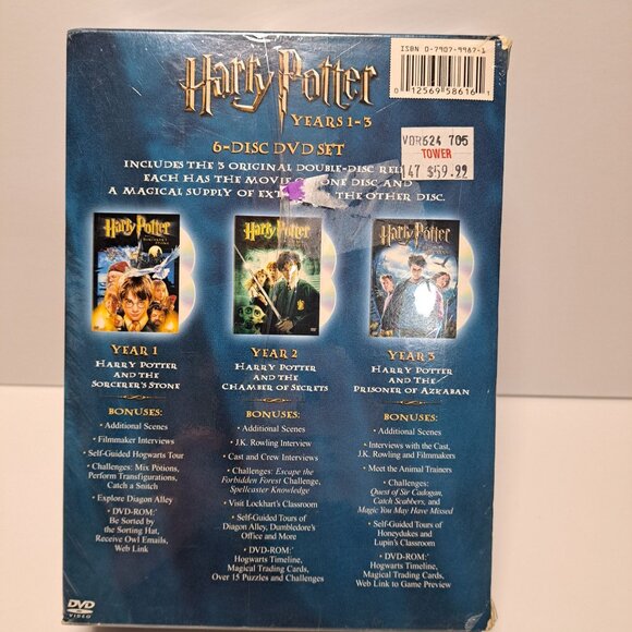 NEW Harry Potter Years 1-3 Movie WIDESCREEN 6-Disc DVD Set SEALED - Picture 2 of 6